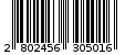 Γραμμωτός κωδικός 2802456305016