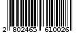 Γραμμωτός κωδικός 2802465610026