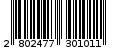 Γραμμωτός κωδικός 2802477301011