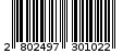 Γραμμωτός κωδικός 2802497301022