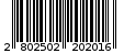 Γραμμωτός κωδικός 2802502202016