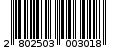 Γραμμωτός κωδικός 2802503003018