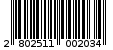Γραμμωτός κωδικός 2802511002034
