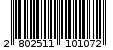 Γραμμωτός κωδικός 2802511101072
