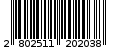 Γραμμωτός κωδικός 2802511202038