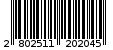 Γραμμωτός κωδικός 2802511202045