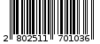 Γραμμωτός κωδικός 2802511701036