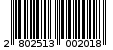 Γραμμωτός κωδικός 2802513002018