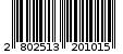 Γραμμωτός κωδικός 2802513201015