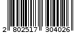 Γραμμωτός κωδικός 2802517304026