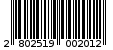 Γραμμωτός κωδικός 2802519002012