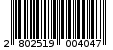Γραμμωτός κωδικός 2802519004047