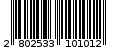 Γραμμωτός κωδικός 2802533101012