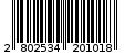 Γραμμωτός κωδικός 2802534201018