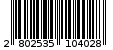Γραμμωτός κωδικός 2802535104028