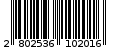 Γραμμωτός κωδικός 2802536102016