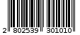 Γραμμωτός κωδικός 2802539301010