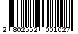 Γραμμωτός κωδικός 2802552001027
