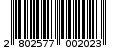 Γραμμωτός κωδικός 2802577002023