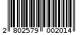Γραμμωτός κωδικός 2802579002014