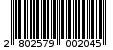 Γραμμωτός κωδικός 2802579002045