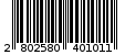 Γραμμωτός κωδικός 2802580401011