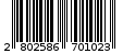 Γραμμωτός κωδικός 2802586701023