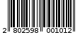 Γραμμωτός κωδικός 2802598001012