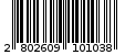 Γραμμωτός κωδικός 2802609101038