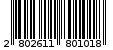 Γραμμωτός κωδικός 2802611801018