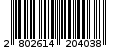 Γραμμωτός κωδικός 2802614204038