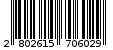 Γραμμωτός κωδικός 2802615706029