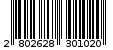 Γραμμωτός κωδικός 2802628301020