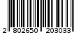 Γραμμωτός κωδικός 2802650203033
