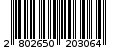 Γραμμωτός κωδικός 2802650203064