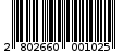 Γραμμωτός κωδικός 2802660001025