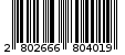 Γραμμωτός κωδικός 2802666804019