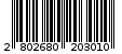 Γραμμωτός κωδικός 2802680203010