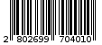Γραμμωτός κωδικός 2802699704010