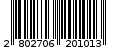 Γραμμωτός κωδικός 2802706201013