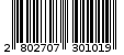 Γραμμωτός κωδικός 2802707301019