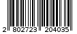 Γραμμωτός κωδικός 2802723204035