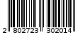 Γραμμωτός κωδικός 2802723302014