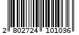Γραμμωτός κωδικός 2802724101036