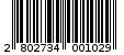 Γραμμωτός κωδικός 2802734001029
