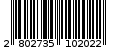Γραμμωτός κωδικός 2802735102022
