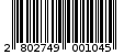Γραμμωτός κωδικός 2802749001045