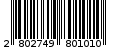 Γραμμωτός κωδικός 2802749801010