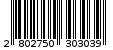 Γραμμωτός κωδικός 2802750303039