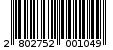 Γραμμωτός κωδικός 2802752001049